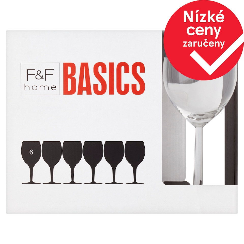 F&F Home Basics sklenice na víno 6 ks