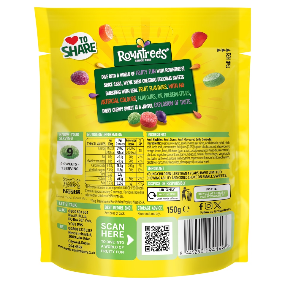 image 1 of Rowntree's Pick & Mix Sweets Sharing Bag 150g