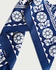 image 2 of F&F Satin Paisley Print Scarf in Navy