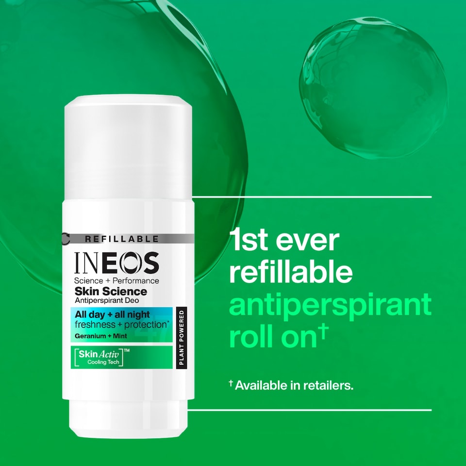 image 1 of INEOS Skin Science Geranium + Mint Antiperspirant Deodorant Roll On 50ml