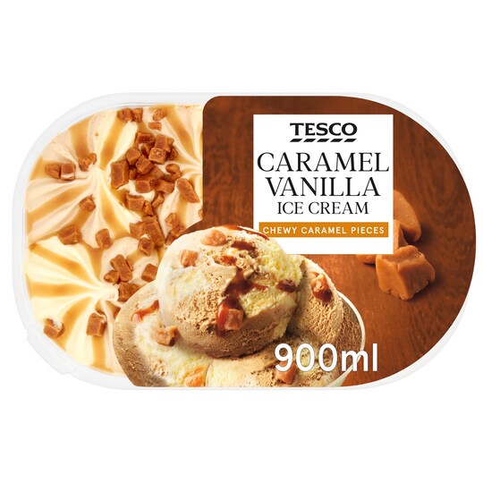 Tesco Caramel Vanilla Ice Cream 900Ml Promotion Tesco Groceries