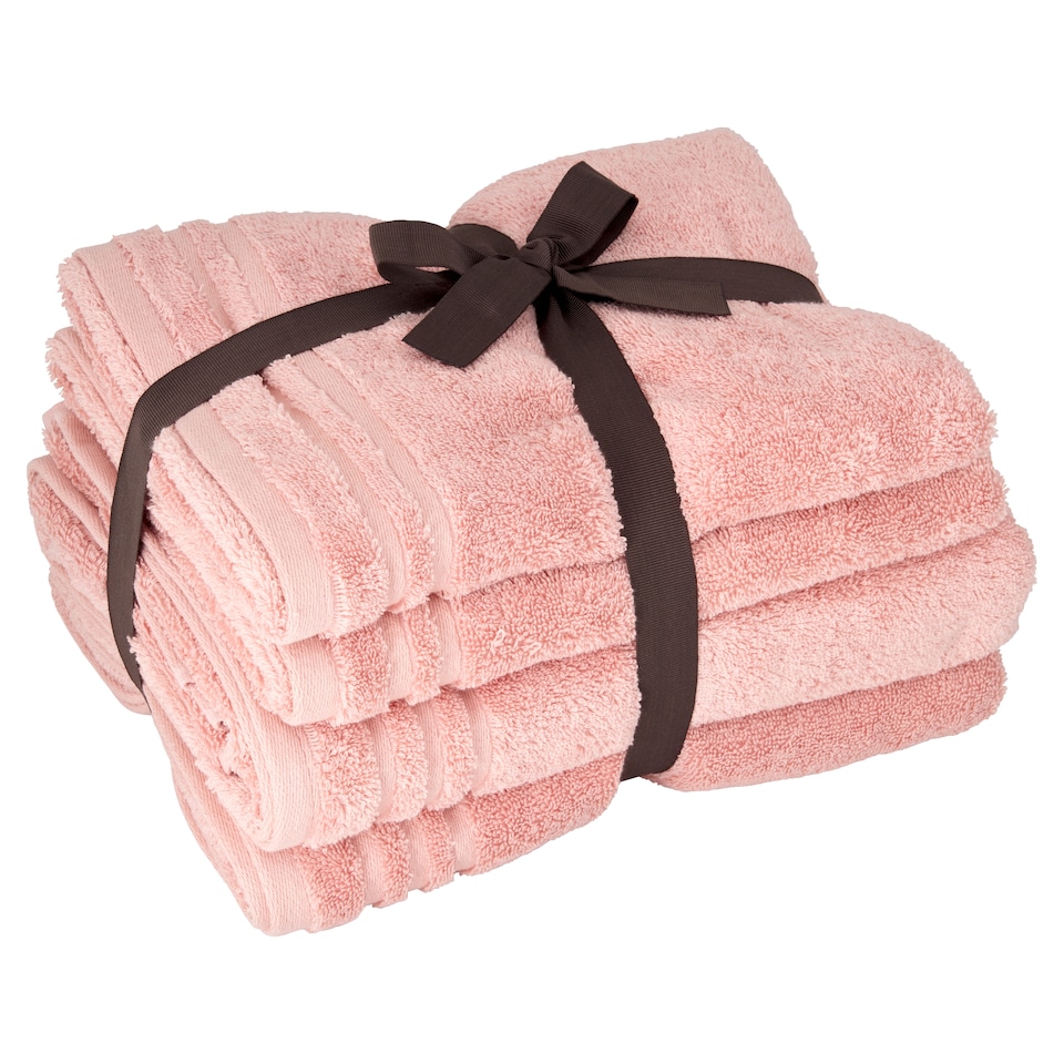 image 1 of F&F Home Egyptian Cotton Hygro Towel Bale Pink 4 Piece
