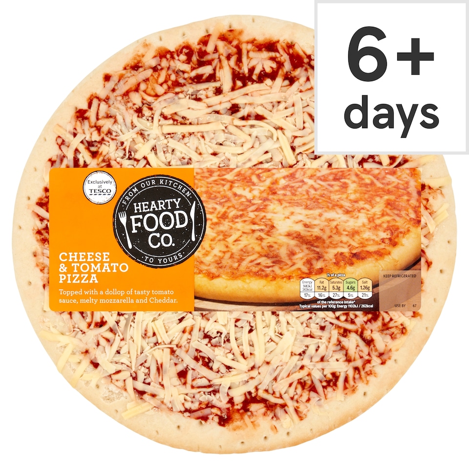 HEARTY FOOD CO . Cheese & Tomato Pizza 300g