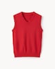 image 3 of F&F School Unisex Pure Cotton V-Neck Tank Top in Red