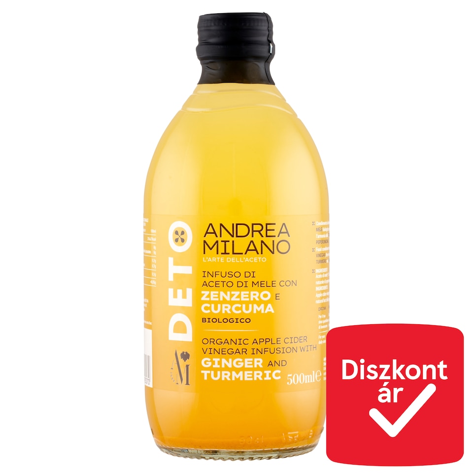 Andrea Milano Deto Organic Apple Cider Vinegar Infusion with Ginger and Turmeric 500 ml
