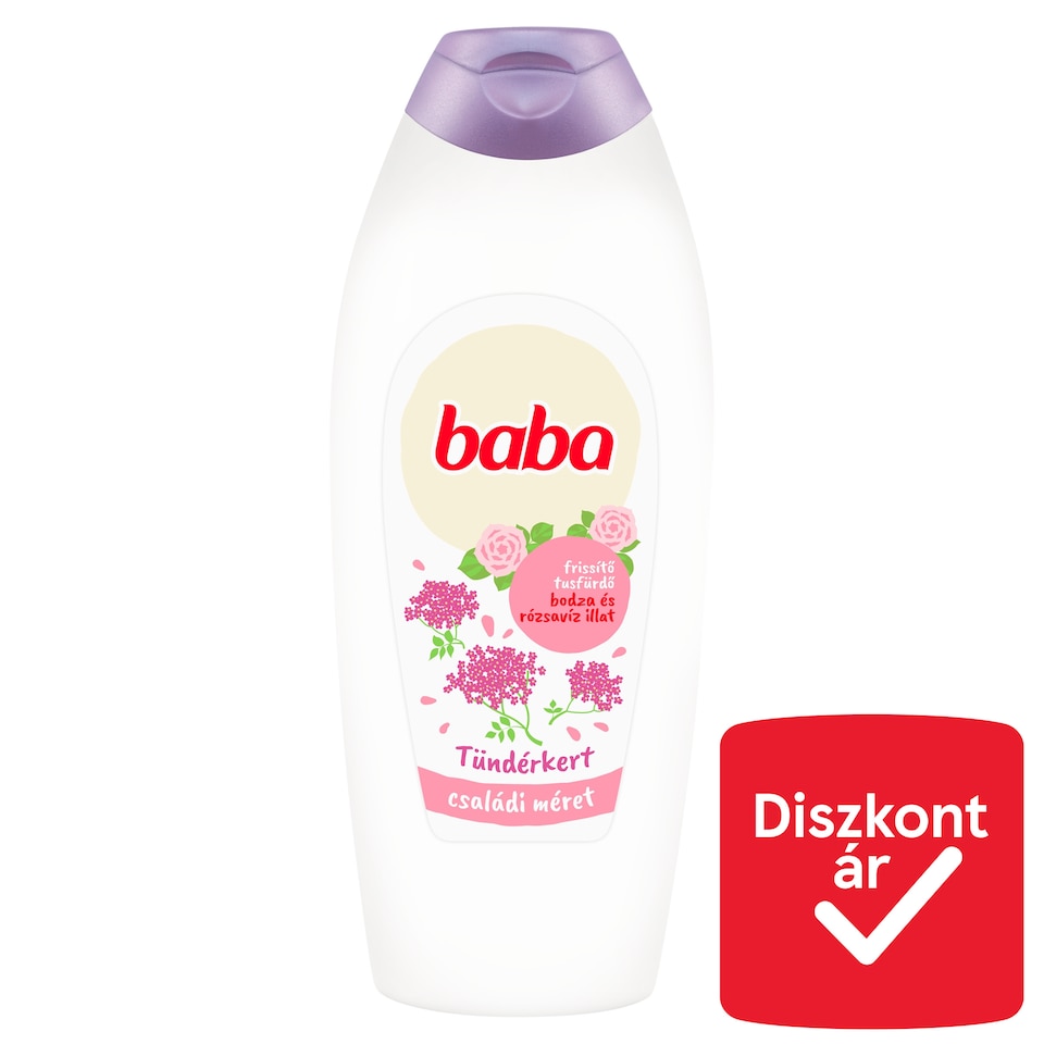 Baba Tündérkert bodza és rózsavíz illat frissítő tusfürdő 750 ml