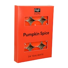 F&F Home Pumpkin Spice Scented Tealights 24Pack