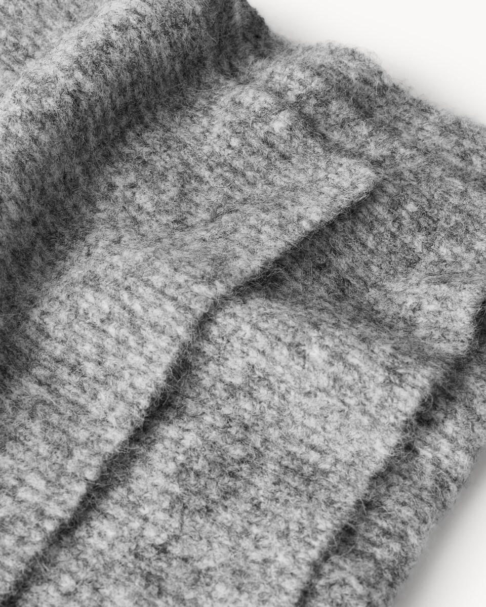 image 1 of F&F Knitted Ribbed Scarf in Grey Marl