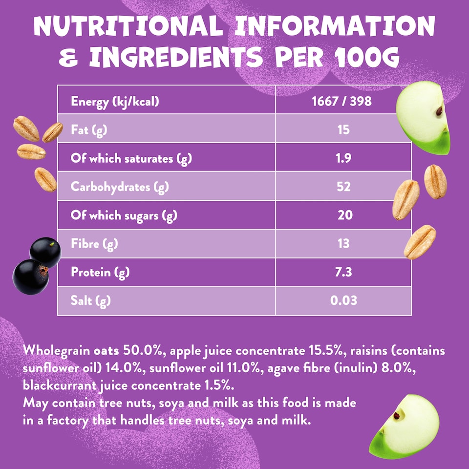 image 1 of Goodies Apple & Blackcurrant Oat Sticks 5x23g