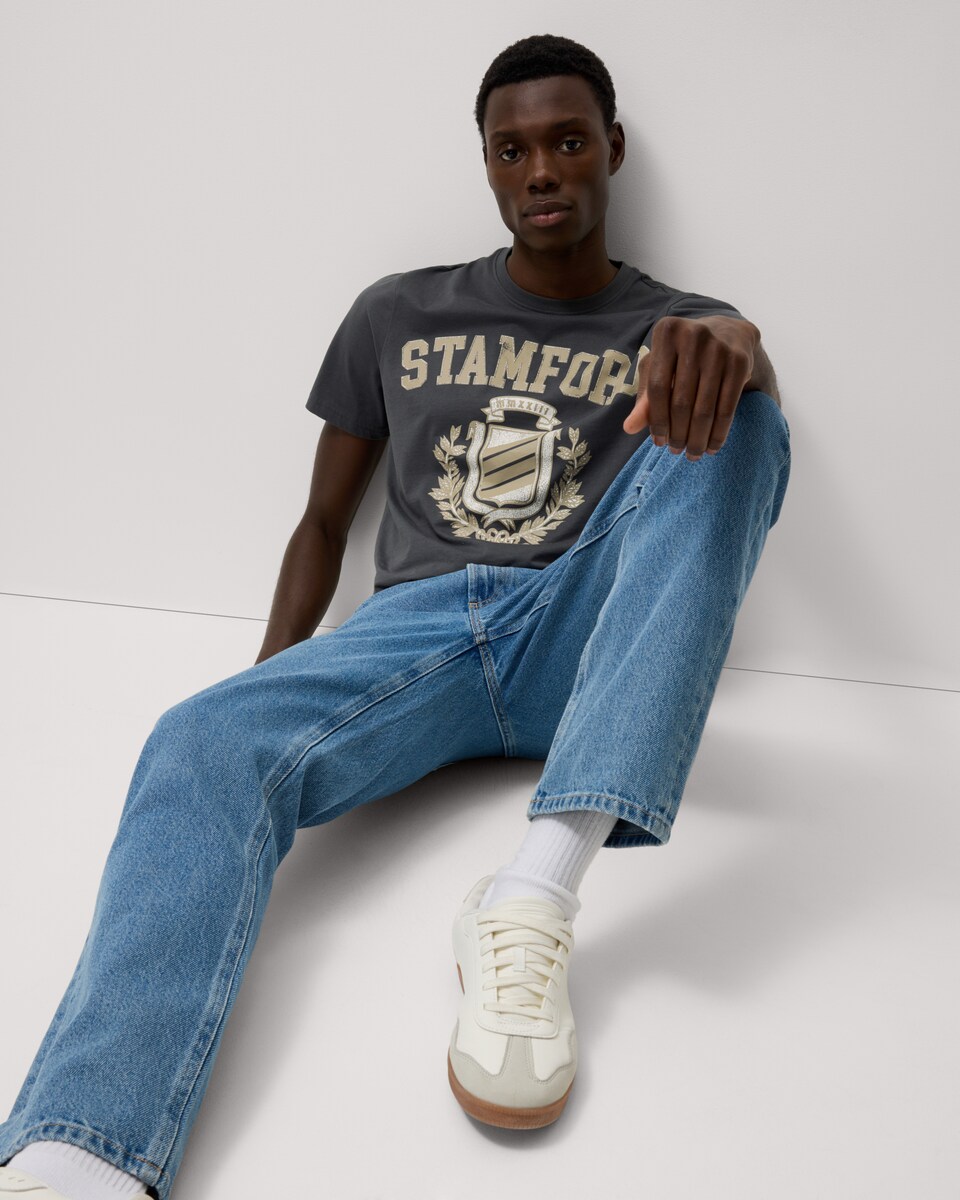 image 1 of F&F Pure Cotton Stamford T-Shirt in Stone