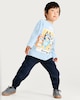 image 2 of Bluey Pure Cotton Hooray Slogan Long Sleeved Top in Blue