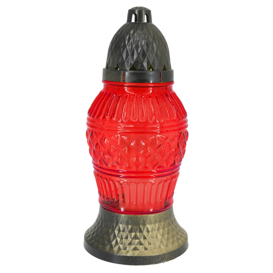 Cemetery Candle Glass RED LA50