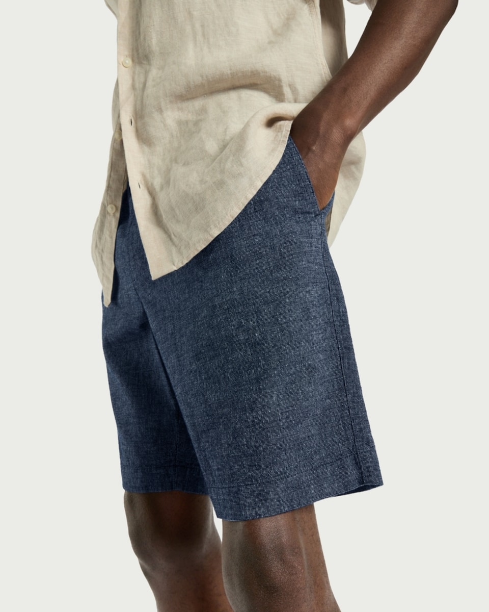 image 1 of F&F Linen Blend Shorts in Blue