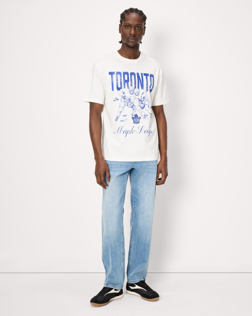 image 1 of NHL Toronto Pure Cotton T-Shirt in Ecru