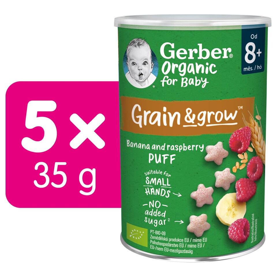 image 1 of GERBER Organic Crisps with Banana and Raspberries 35 g
