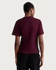 image 3 of F&F Pure Cotton Asymmetric Hem Ruched Short Sleeved Top in Burgundy