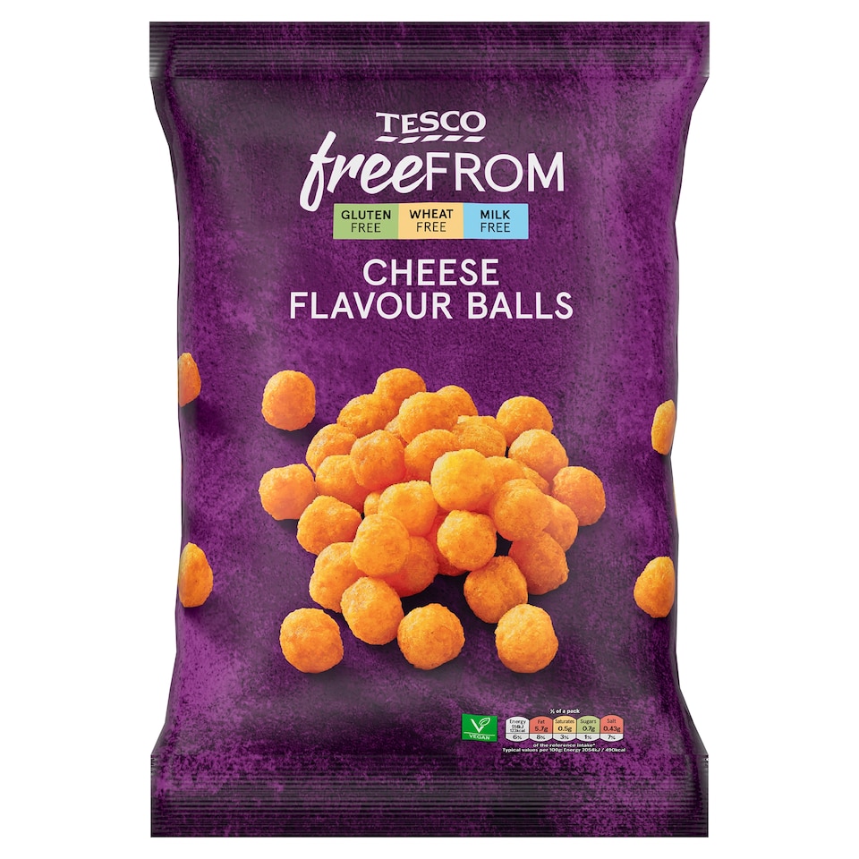 Tesco Free From Cheese Balls Snacks 150g