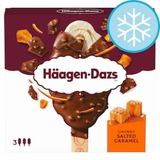 Haagen-Dazs Chunky Salted Caramel Stick Bar Ice Cream 3x80ml