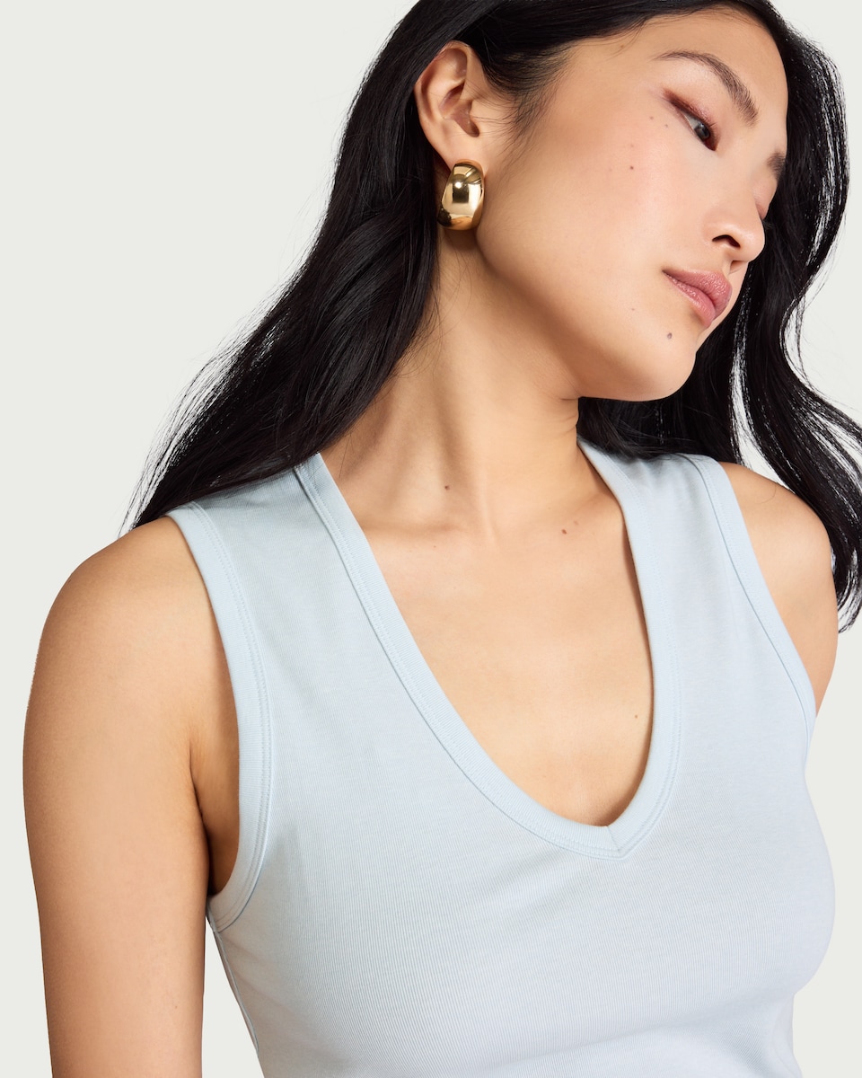 image 1 of F&F V-Neck Vest in Blue