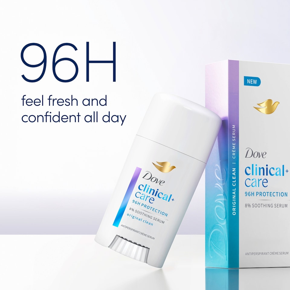 image 1 of Dove Clinical Care Original Clean Antiperspirant Deodorant Soothing Serum Cream 60ml