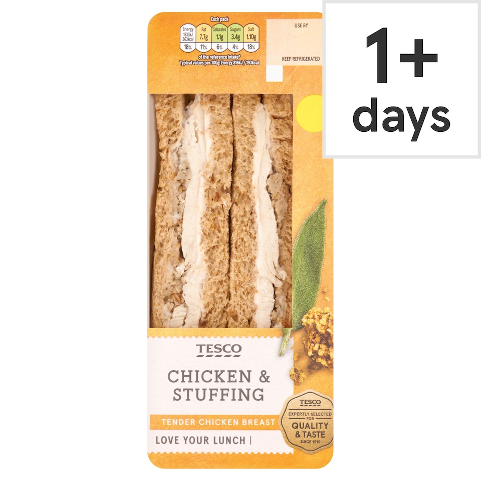 Tesco Chicken & Stuffing Sandwich