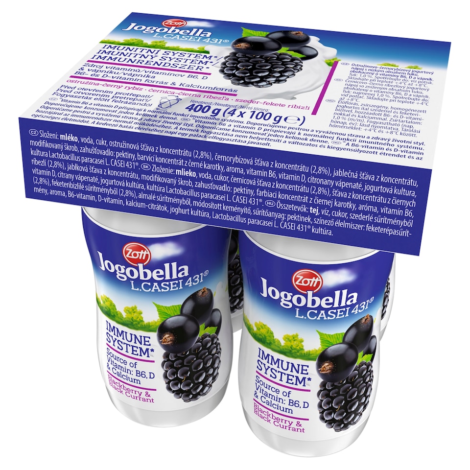 Obrázek 1 pro produkt Zott Jogobella L.Casei 431 jogurtový nápoj 4 x 100g (400g)