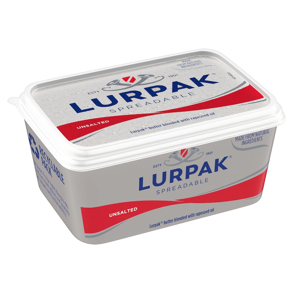 image 1 of Lurpak Unsalted Spreadable Blend of Butter and Rapeseed Oil 400g