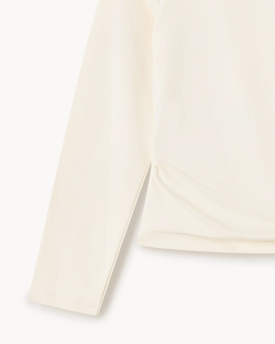 image 1 of F&F Girls Slinky Ruched Side Top in Cream