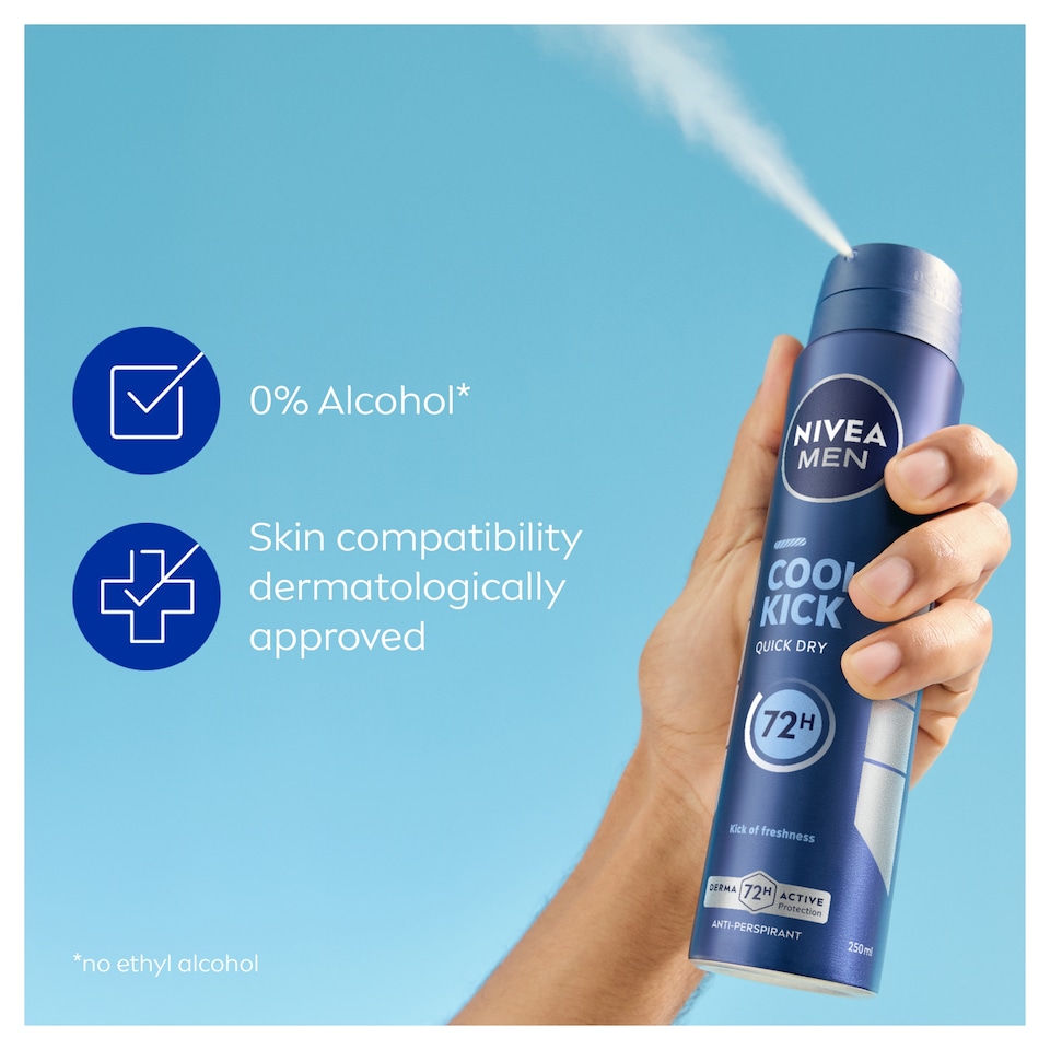 image 1 of Nivea Men Cool Kick Antiperspirant Deodorant 250Ml