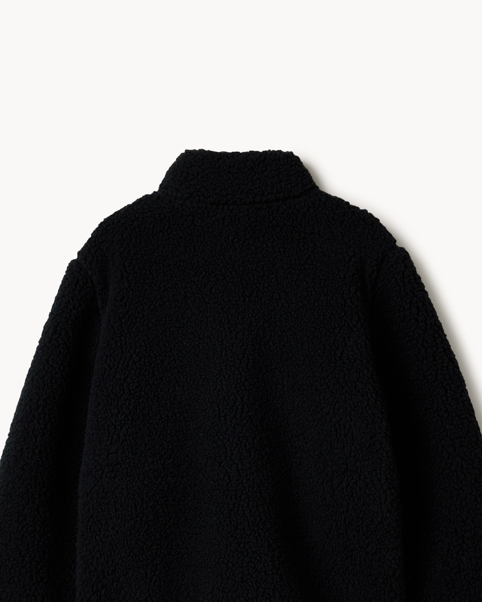 image 1 of F&F Boys Borg Funnel Neck Jacket in Black
