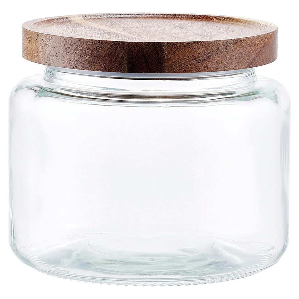 Tesco Acacia Lid Glass Food Storage Jar 2L
