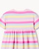 image 4 of F&F Girls Pure Cotton Rainbow Striped Dress in Multi Pink