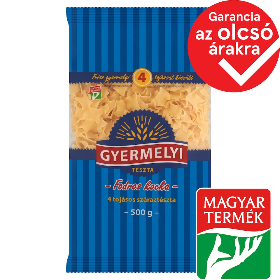 Gyermelyi Frilly Squares Dry Pasta with 4 Eggs 500 g
