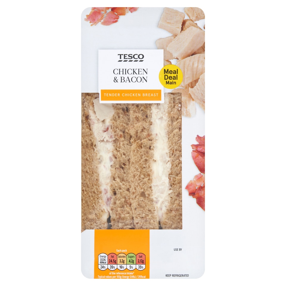 Tesco Chicken & Bacon Sandwich 163G