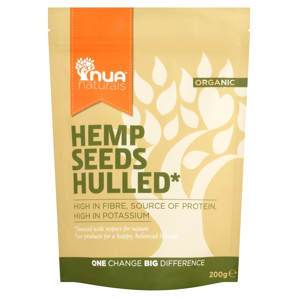 Nua Naturals Organic Hemp Seeds Hulled 200g.
