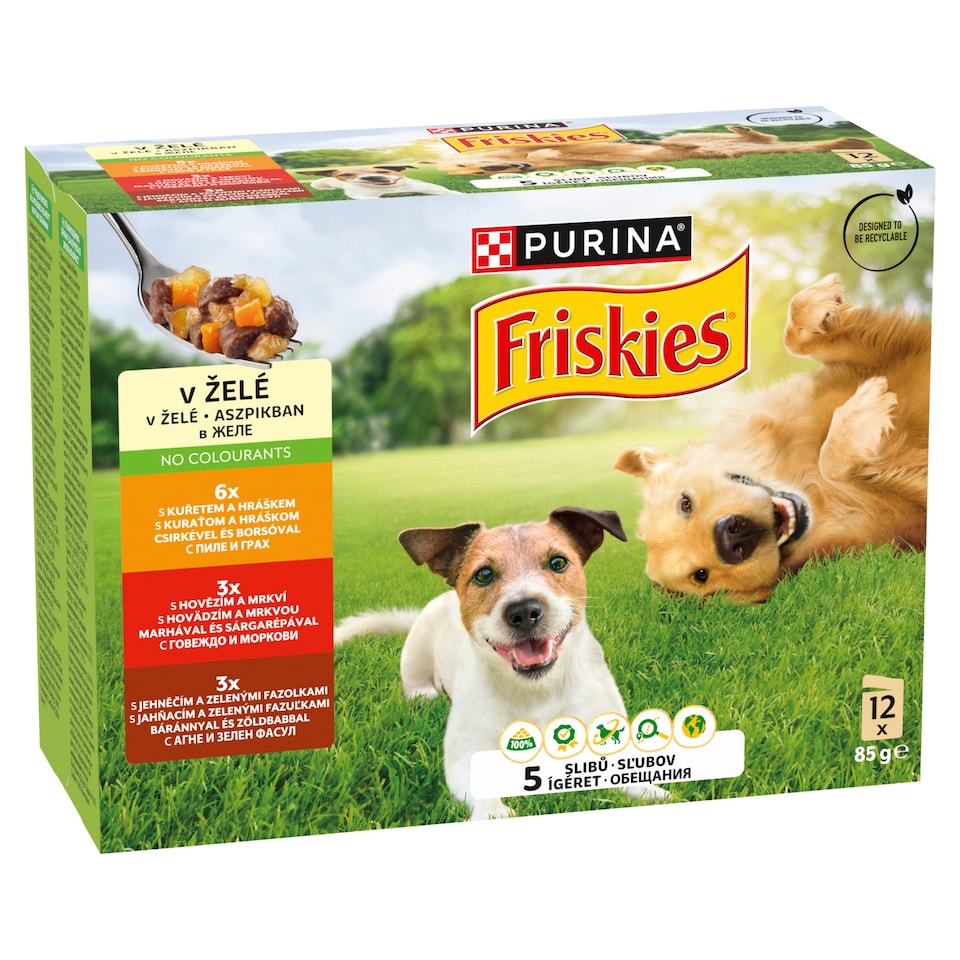 image 1 of Purina Friskies Complete Pet Food for Adult Dogs in Aspic 12 x 85 g (1020 g)
