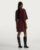 image 3 of F&F Button Through Collared Shirt Dress in Burgundy