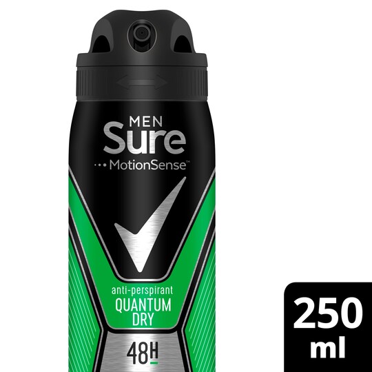 Sure Men Quantum Dry Antiperspirant Deodorant 250Ml Tesco Groceries