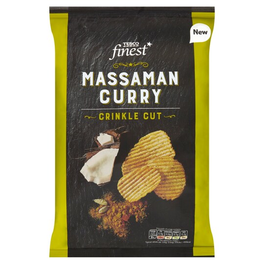Tesco Finest Crisps Massaman Curry Crinkle Cut 150G