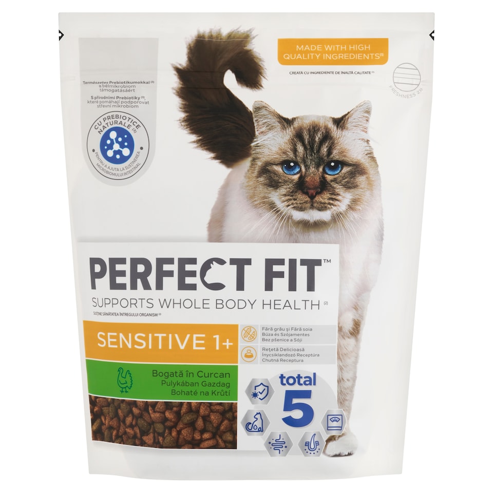 image 1 of Perfect Fit Sensitive 1+ Complete Dry Food for Adult Cats Rich in Turkey 750 g