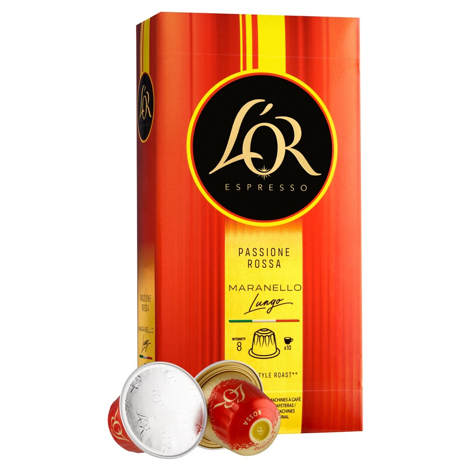 Obrázek 1 pro produkt L'OR Espresso Passione Rossa Maranello Lungo pražená mletá káva v kapslích 10 ks 52g