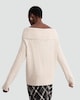 image 3 of F&F Cable Knit Off Shoulder Jumper with Wool in Neutral