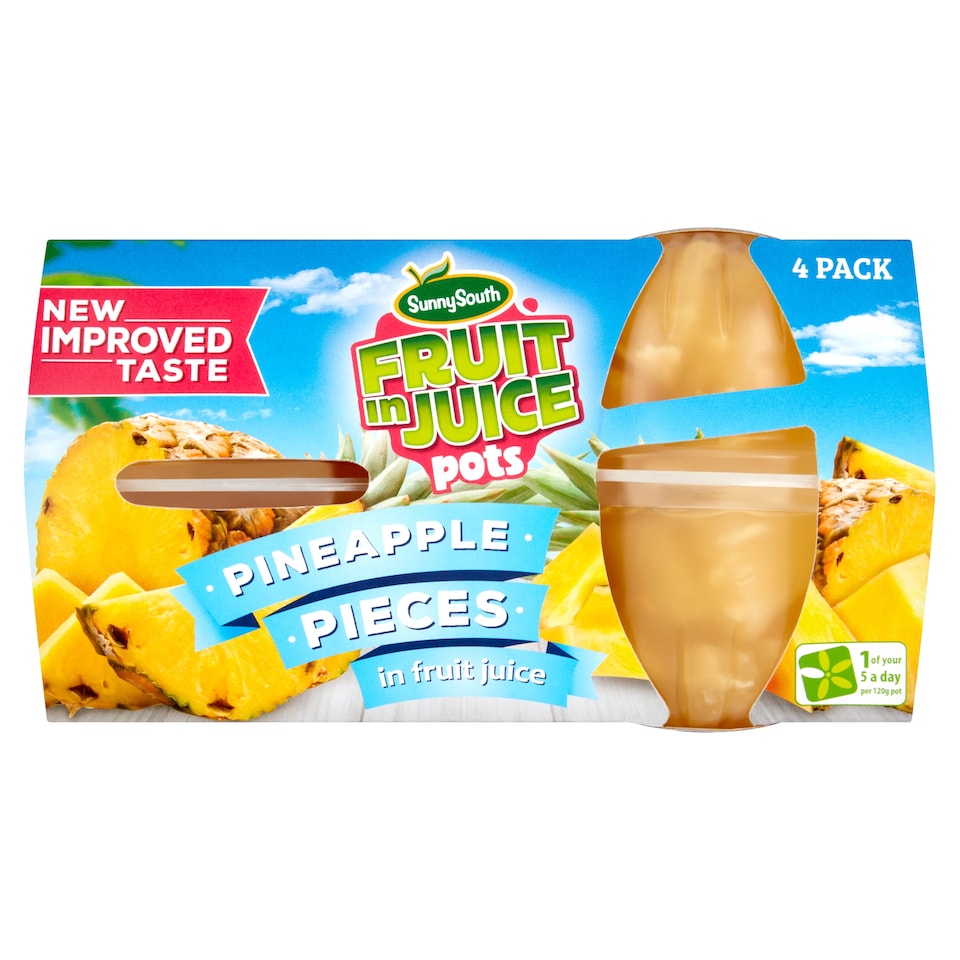 Sunny South Fruit In Pots Pineapple Pces 4X113g
