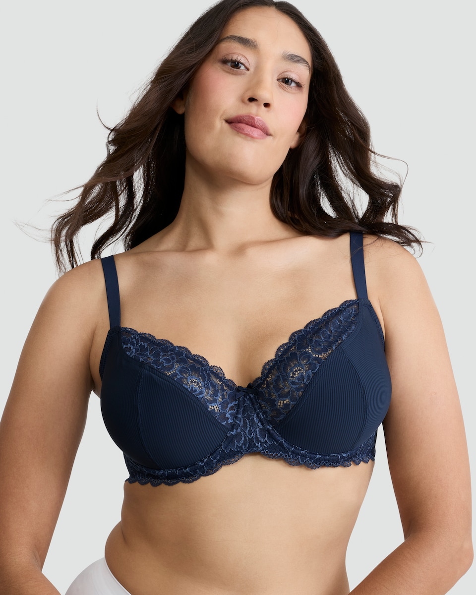 image 1 of F&F 2-Pack Fuller Bust Lace Detail Underwired Bras in Multi