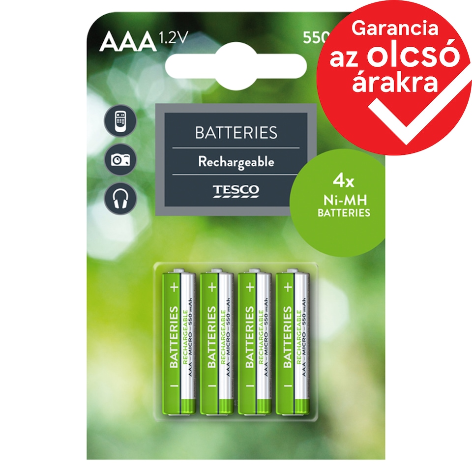 Tesco tölthető akkumulátor 550mAh "AAA" 4 db