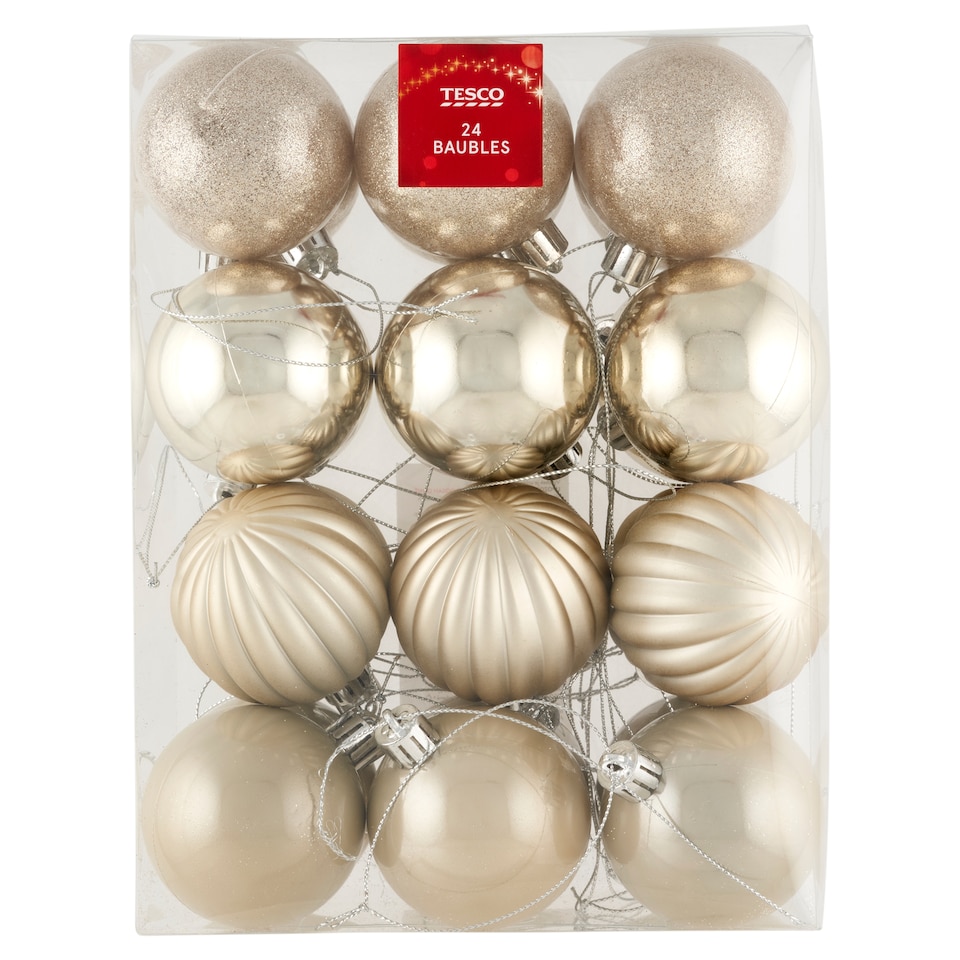 Tesco Champagne zlaté ozdoby 24 ks