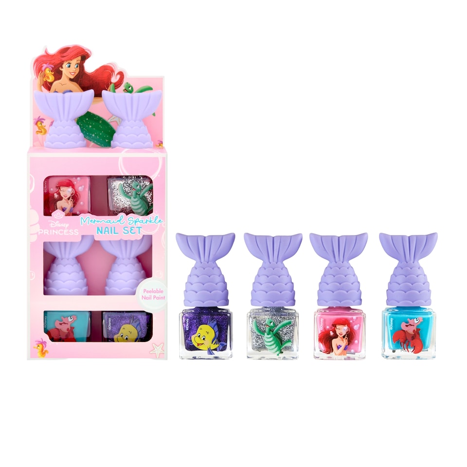 image 1 of Disney Princess Mermaid Sparkle nail paints 4 x 4ml
