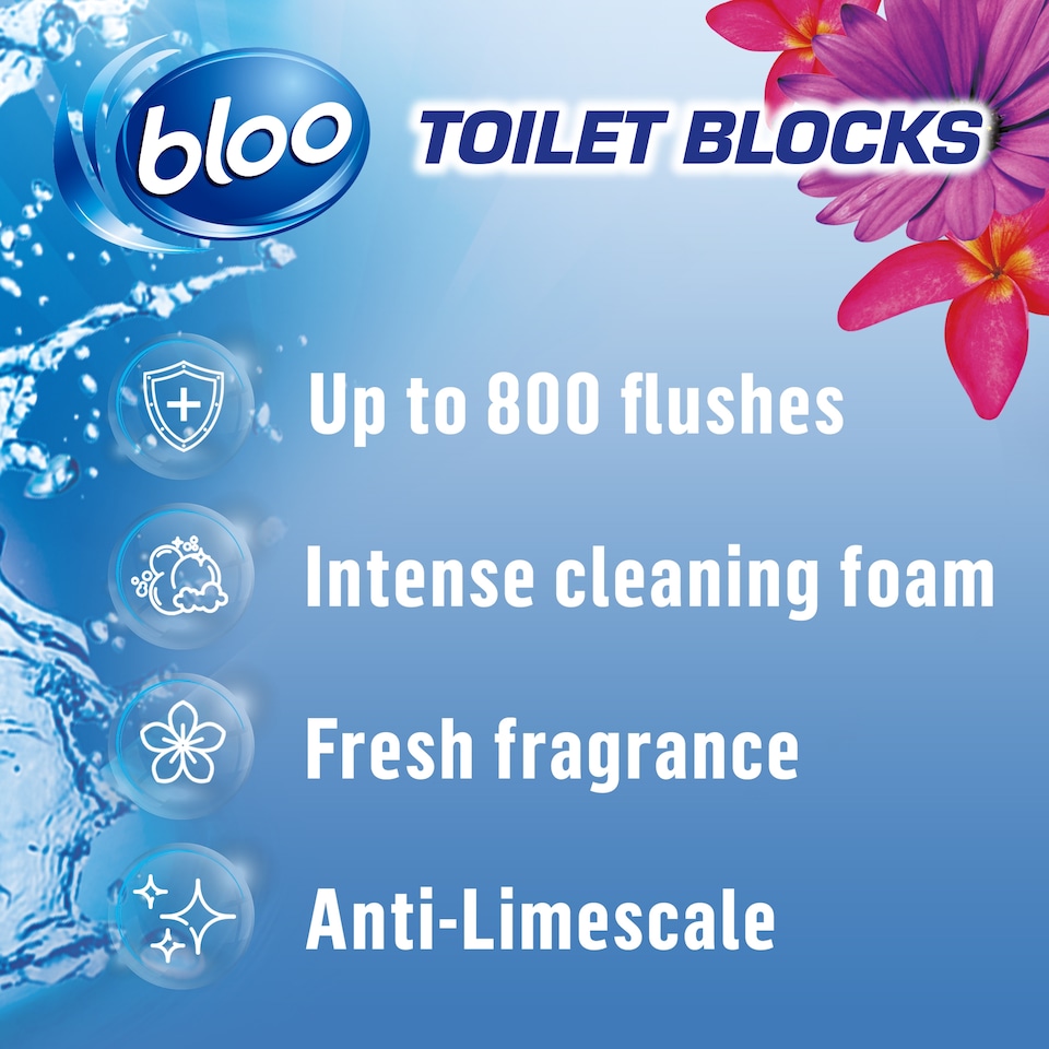 image 1 of Bloo In-Cistern Toilet Blocks Flowers 2 x 50g (100g)