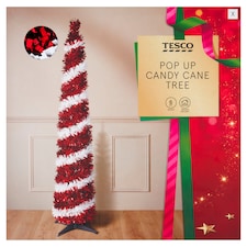 Tesco 6FT Pop Up Candy Cane Christmas Tree