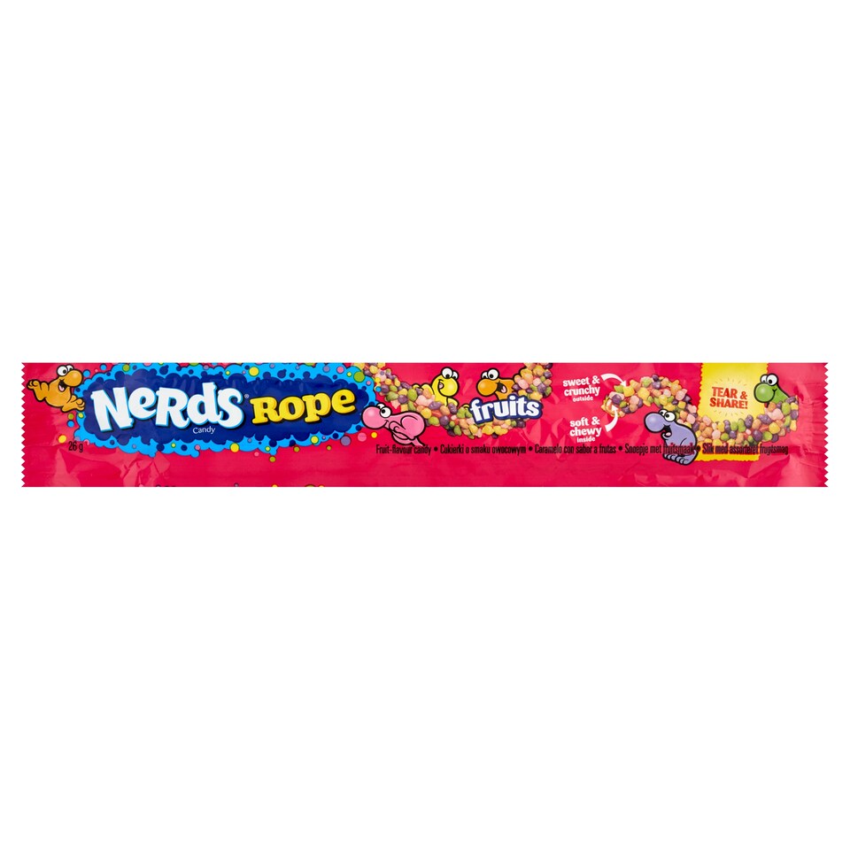 Nerds Rope gyümölcs ízű cukorkás gumicukor 26 g  1. kép